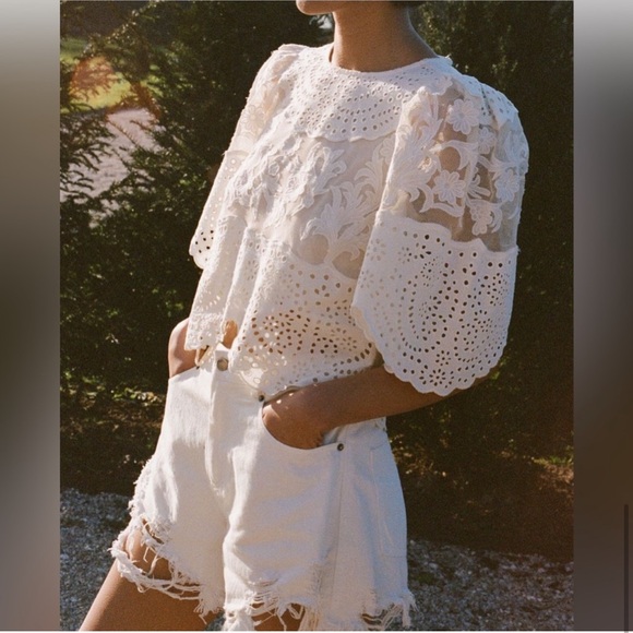 Sea New York White Lace top sz S - Picture 5 of 8